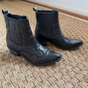 Coconuts by Matisse Black Leather Cowboy Booties